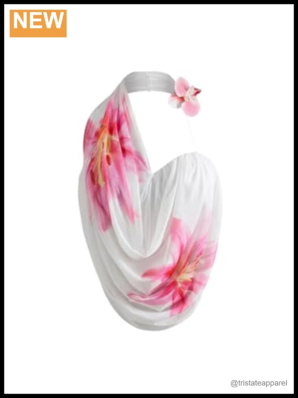 3D Floral Halter Top Asymmetrical Sleeveless Backless Crop Top Going Out